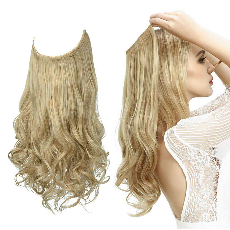 Women wigs hair extensions hair pieces fish line long curly chemical fiber