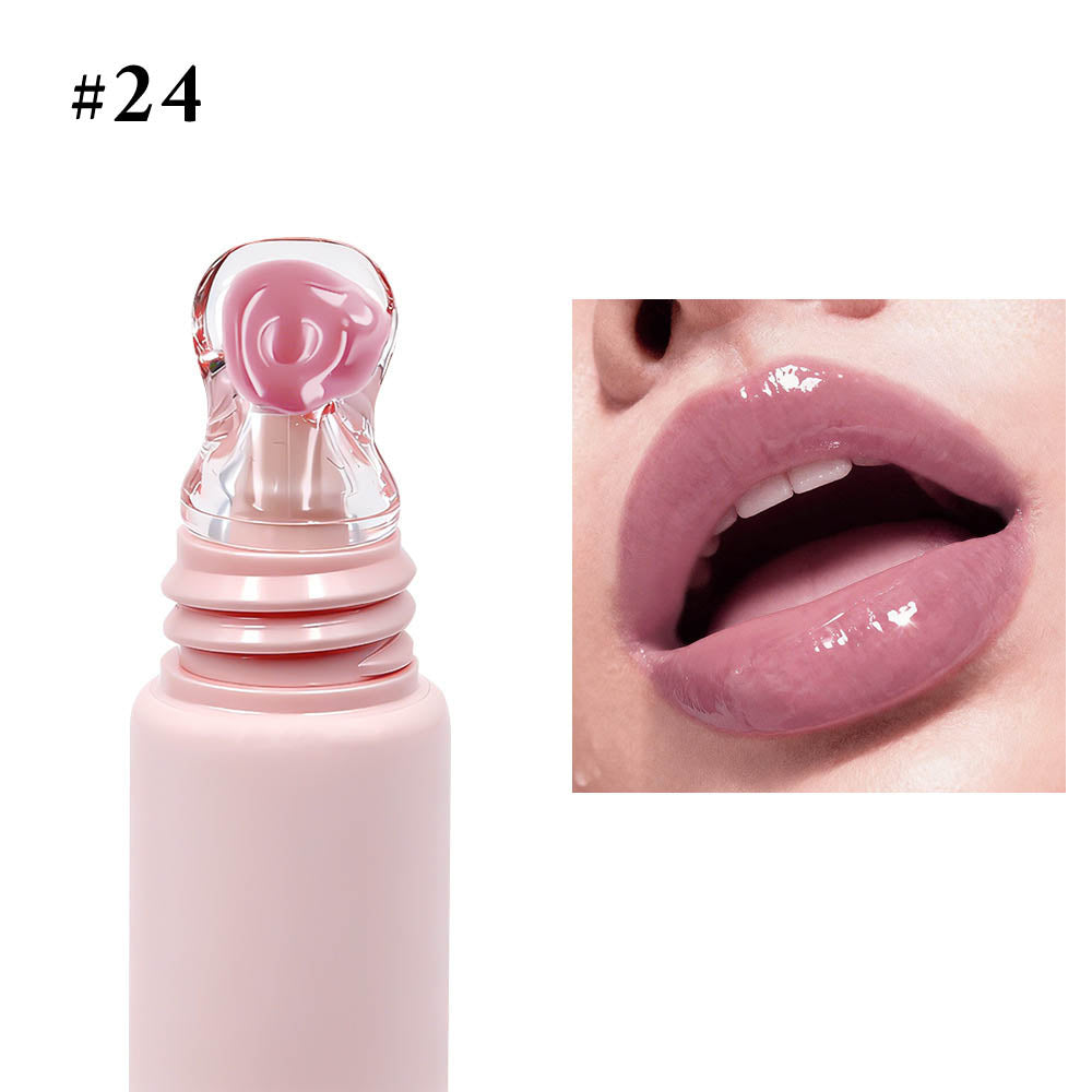 24 Color Peptide Lip Gloss Moisturizing Hydrating Lip Cream Squeeze Tube