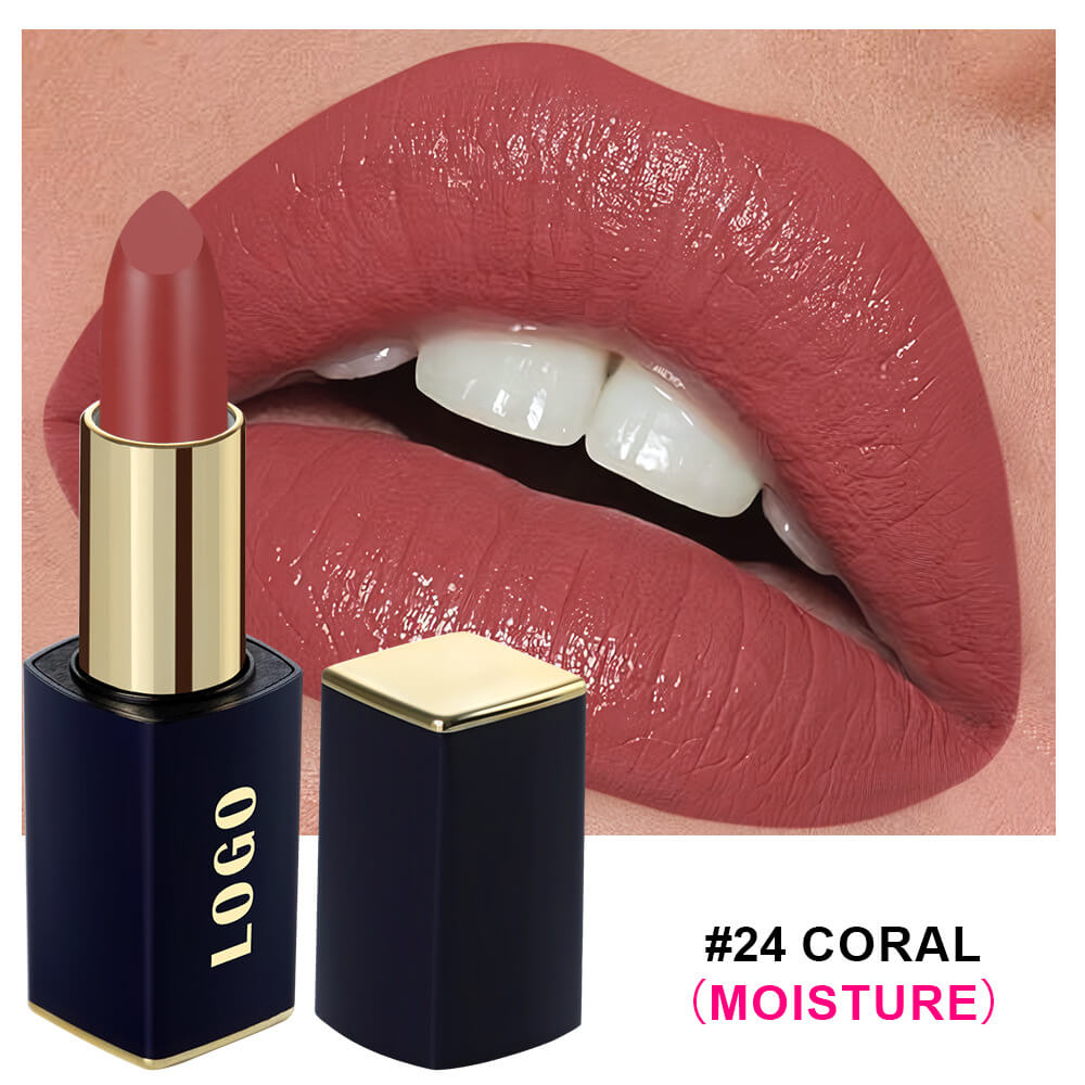 24-Color Matte Lipstick Nude Lip Plumping Long-Lasting Moisturizing Vegan