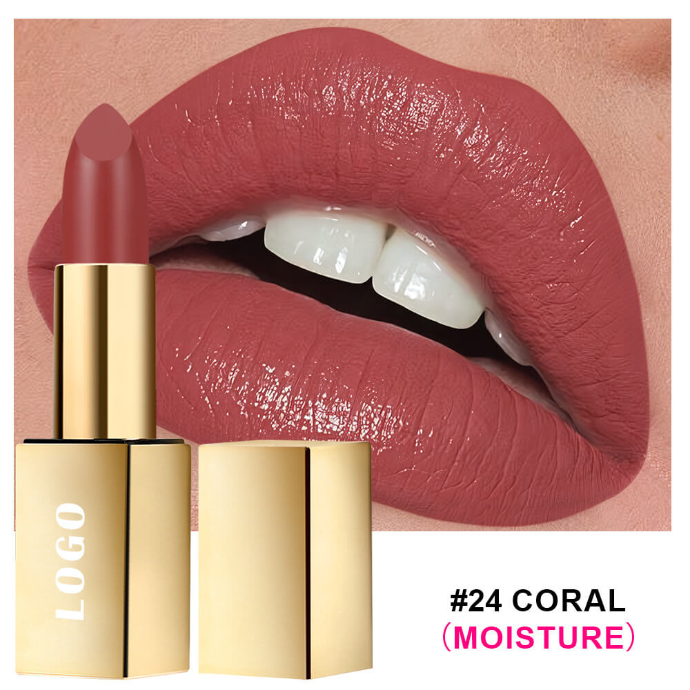 24-Color Nude Lipstick Matte Plumping Hydrating Long-Lasting Moisturizing
