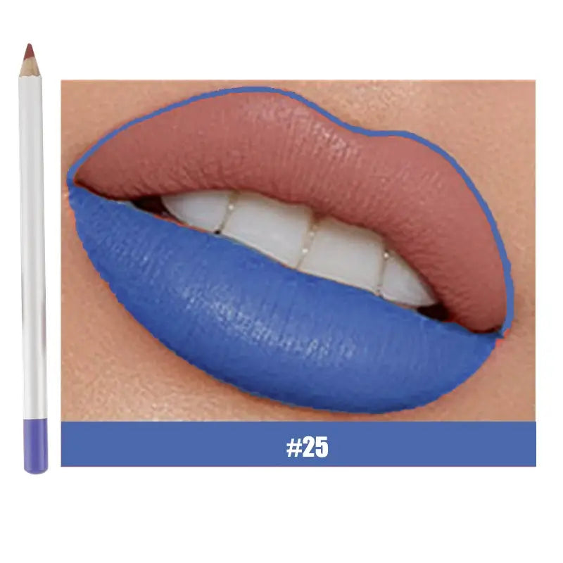 25 color matte lip liner lip color pencil white high pigmented