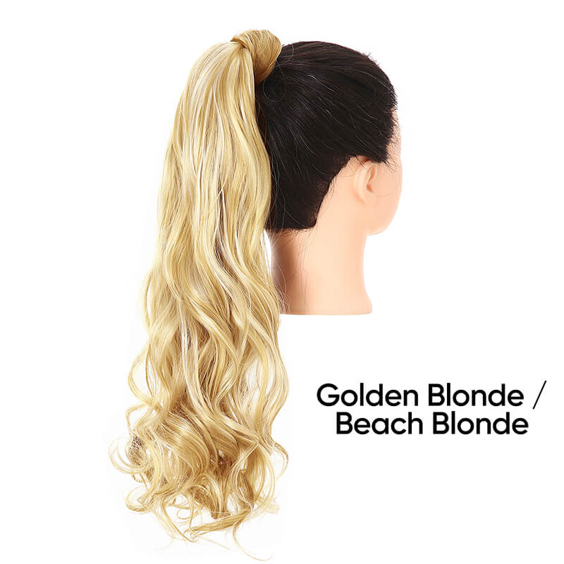 17 colors wigs hair extensions strapped ponytail long curly hair 50cm