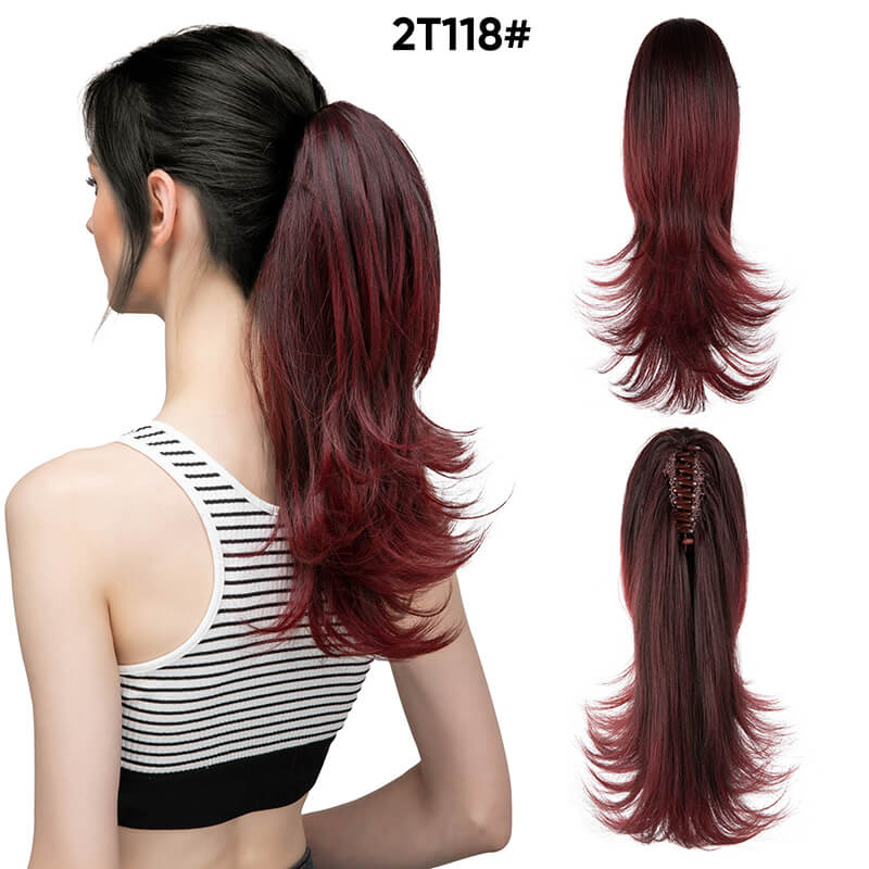 Short wigs hair extensions curly ponytail natural fluffy ponytail with clip