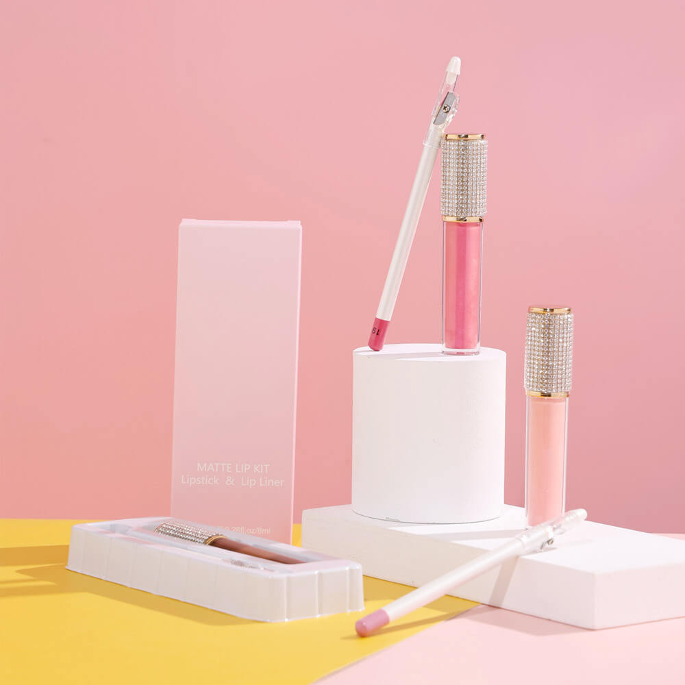 20 color matte liquid lipstick lip liner set diamond long lasting
