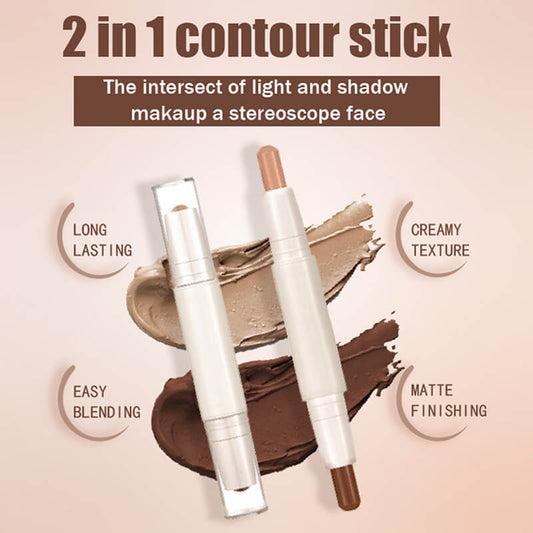 3 color contour stick double-ended nose shadow waterproof