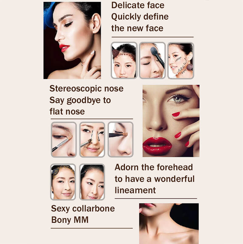 3 color contour stick double-ended nose shadow waterproof