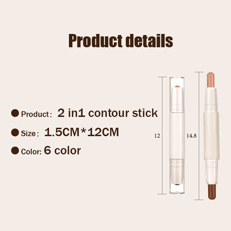 3 color contour stick double-ended nose shadow waterproof