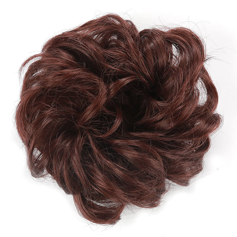 Curly hair buns wigs ball head wigs elastic hair buns flower