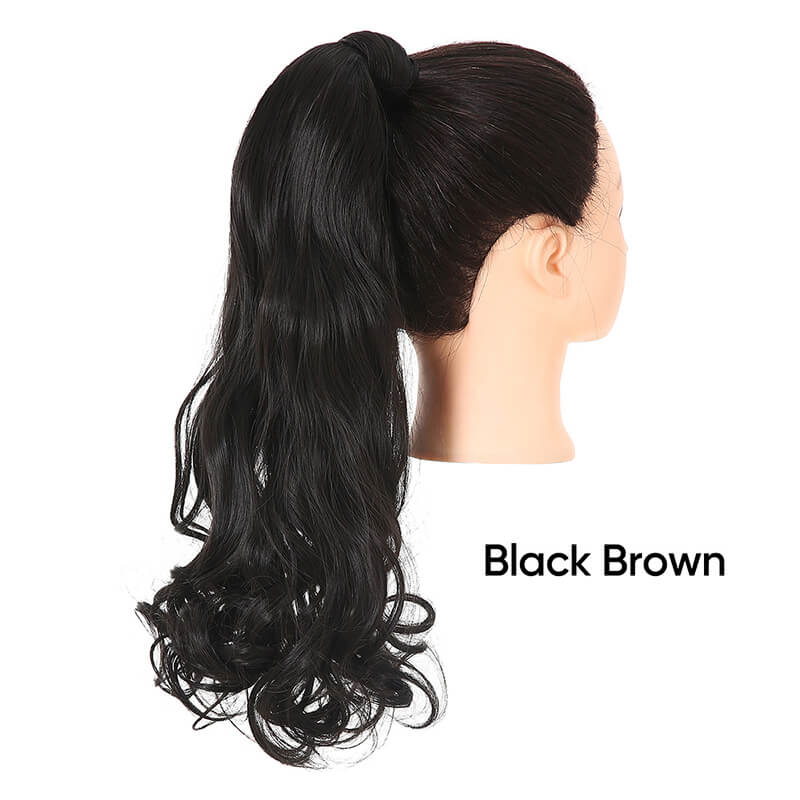 17 colors wigs hair extensions strapped ponytail long curly hair 50cm