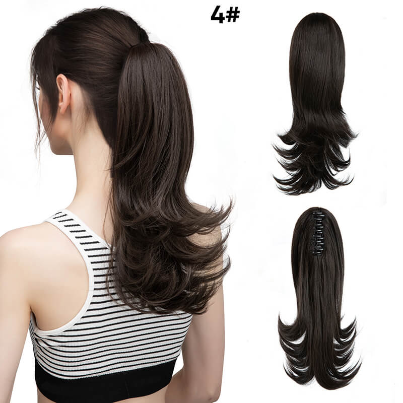 Short wigs hair extensions curly ponytail natural fluffy ponytail with clip