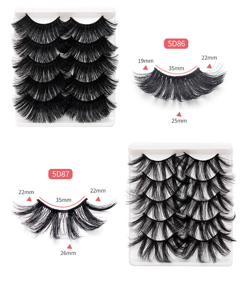 25mm 5D mink eyelashes false eyelash lengthen thicken volume