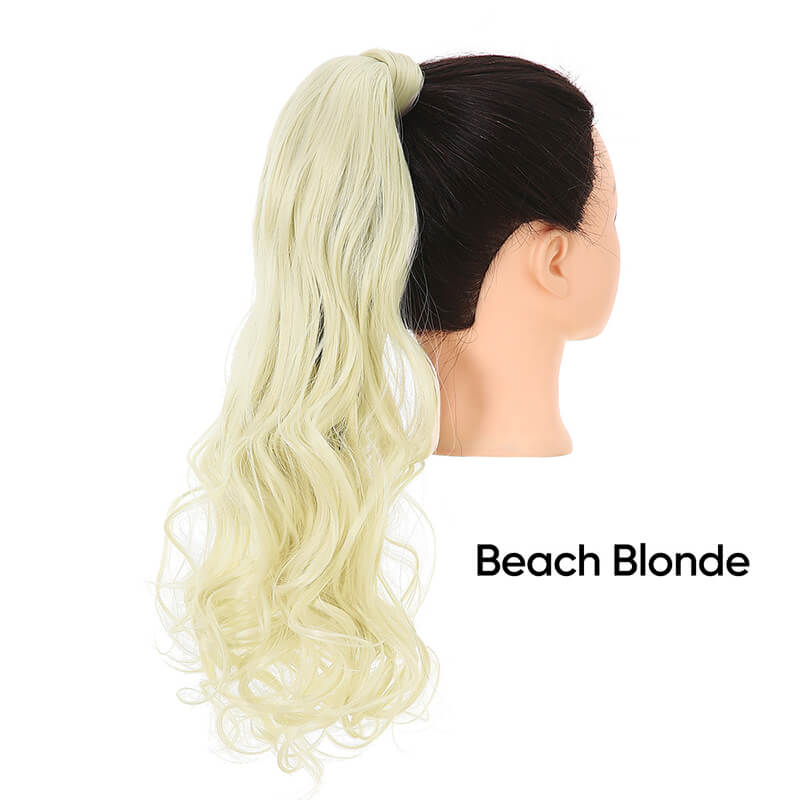 17 colors wigs hair extensions strapped ponytail long curly hair 50cm