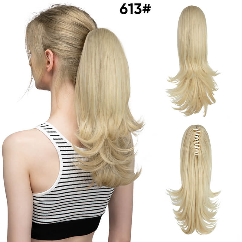 Short wigs hair extensions curly ponytail natural fluffy ponytail with clip