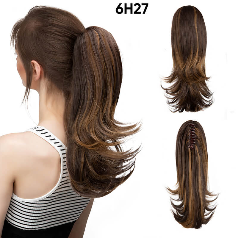 Short wigs hair extensions curly ponytail natural fluffy ponytail with clip