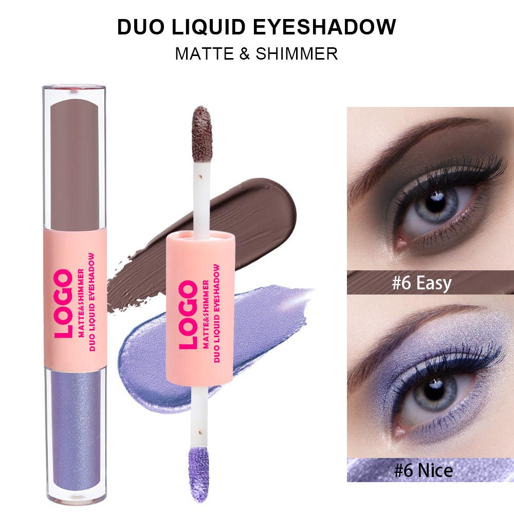 6-Color Liquid Eyeshadow Matte & Shimmer Waterproof Long-Lasting Vegan