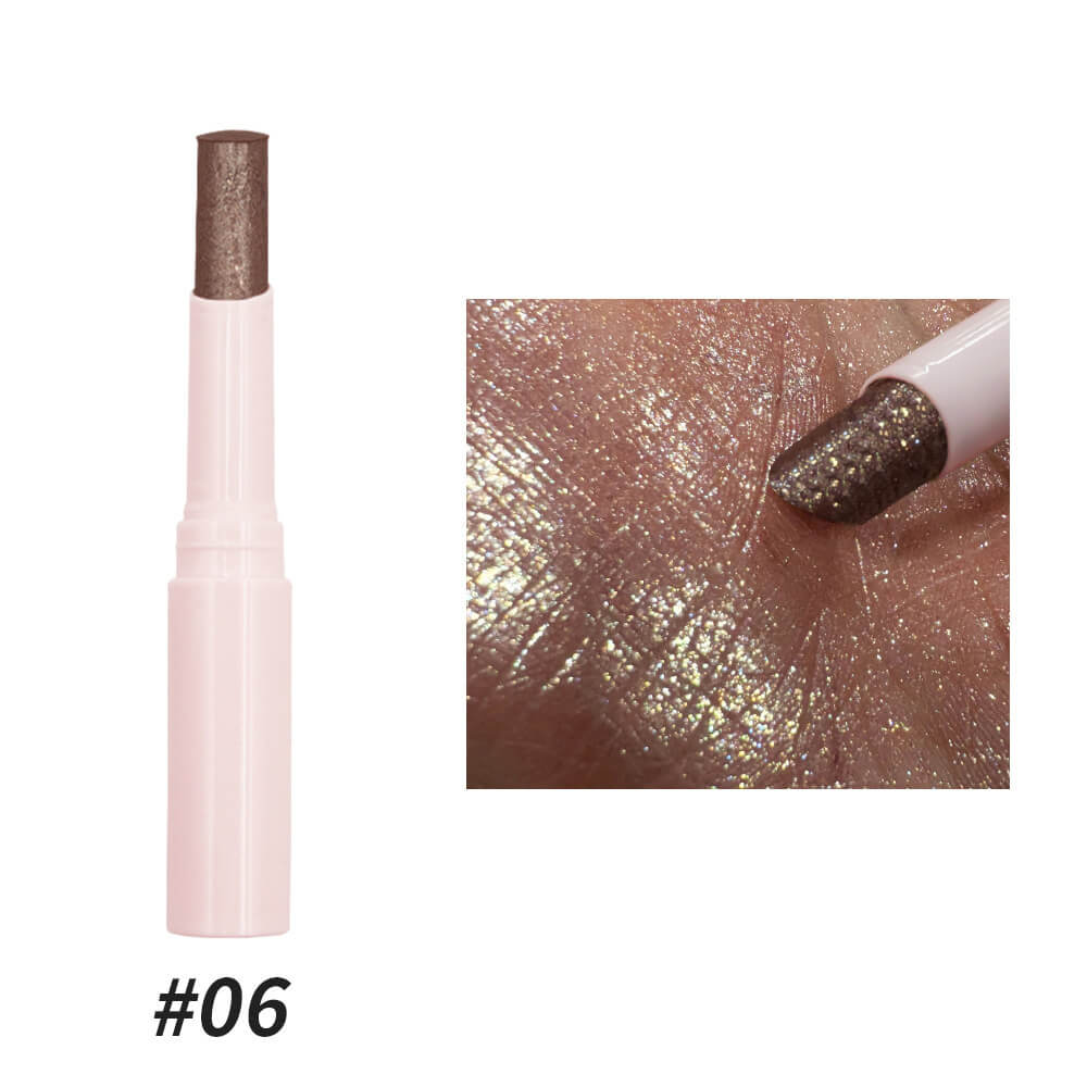 6-Color Jelly Eyeshadow Stick Pearlescent High Pigment Highlighter Stick Vegan