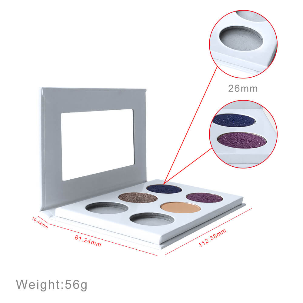 6 color DIY eyeshadow palette 26mm high pigmented long lasting