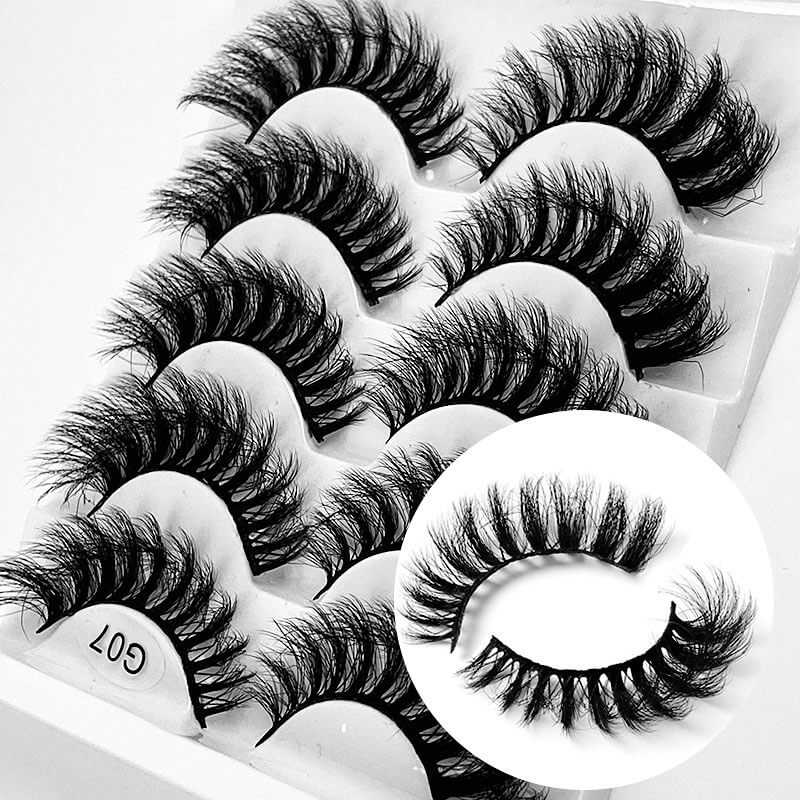 5 pairs 8D mink eyelash false lash fried hair multi-layer thick fluffy