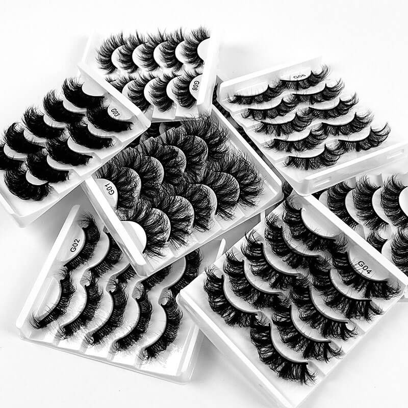 5 pairs 8D mink eyelash false lash fried hair multi-layer thick fluffy