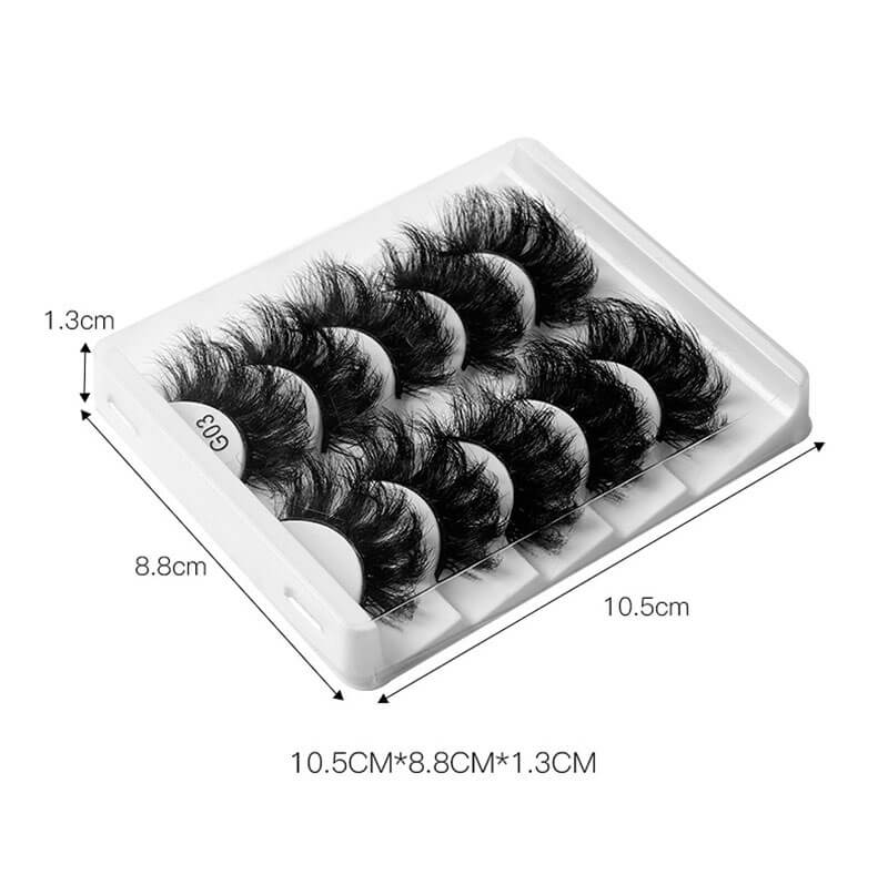 5 pairs 8D mink eyelash false lash fried hair multi-layer thick fluffy