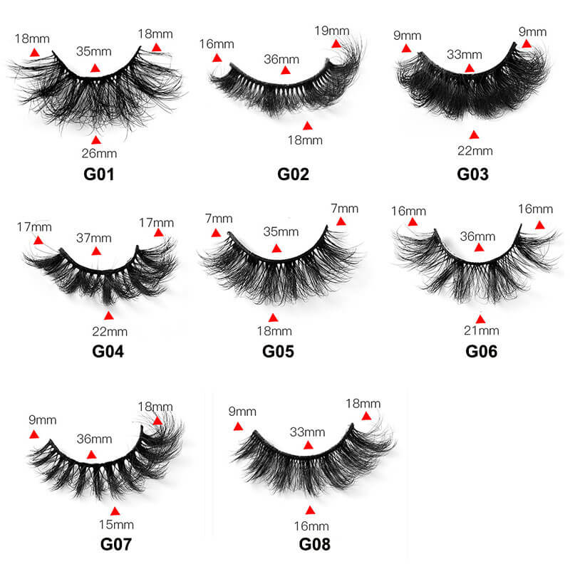 5 pairs 8D mink eyelash false lash fried hair multi-layer thick fluffy
