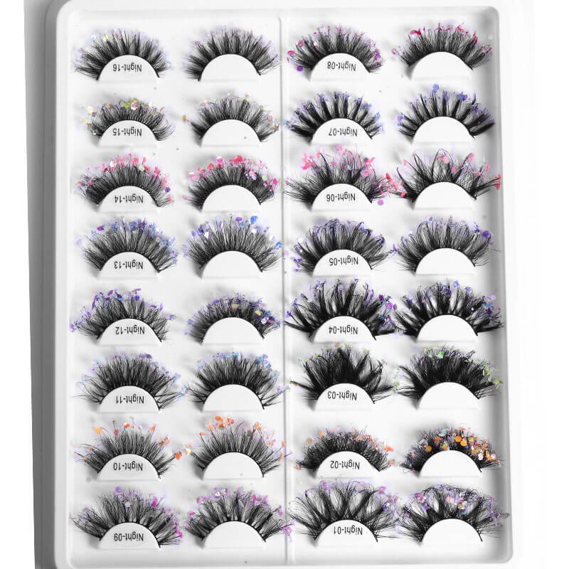 8D mink false eyelash luminous lash handmade fluffy curl