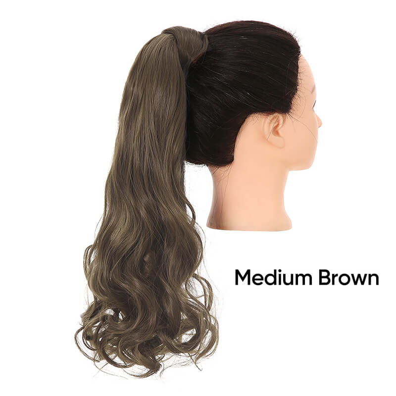 17 colors wigs hair extensions strapped ponytail long curly hair 50cm