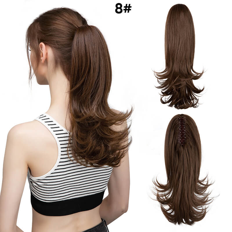 Short wigs hair extensions curly ponytail natural fluffy ponytail with clip