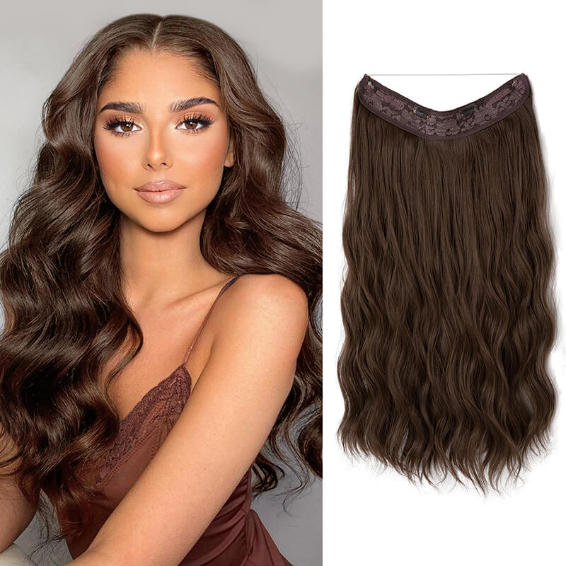 Hair extensions halo hair wig women wigs long curly hair chemical fiber