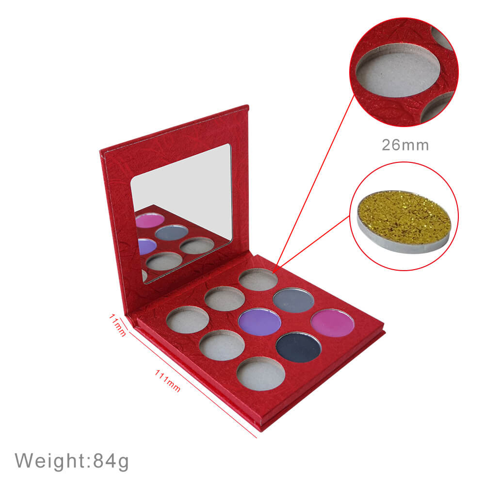 9 color DIY eyeshadow palette 26mm high pigmented waterproof