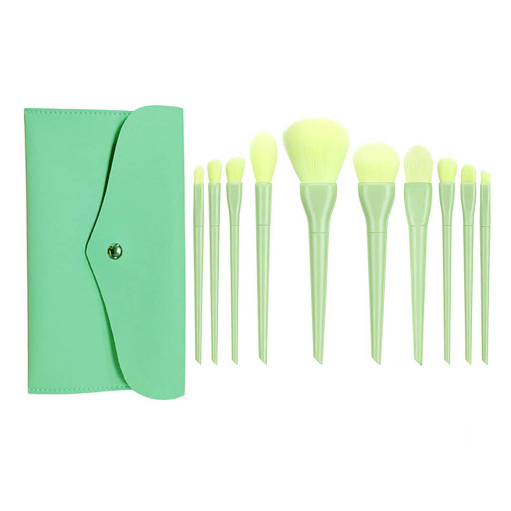 10 pcs makeup brush set candy color face eye powder soft brushes with bag