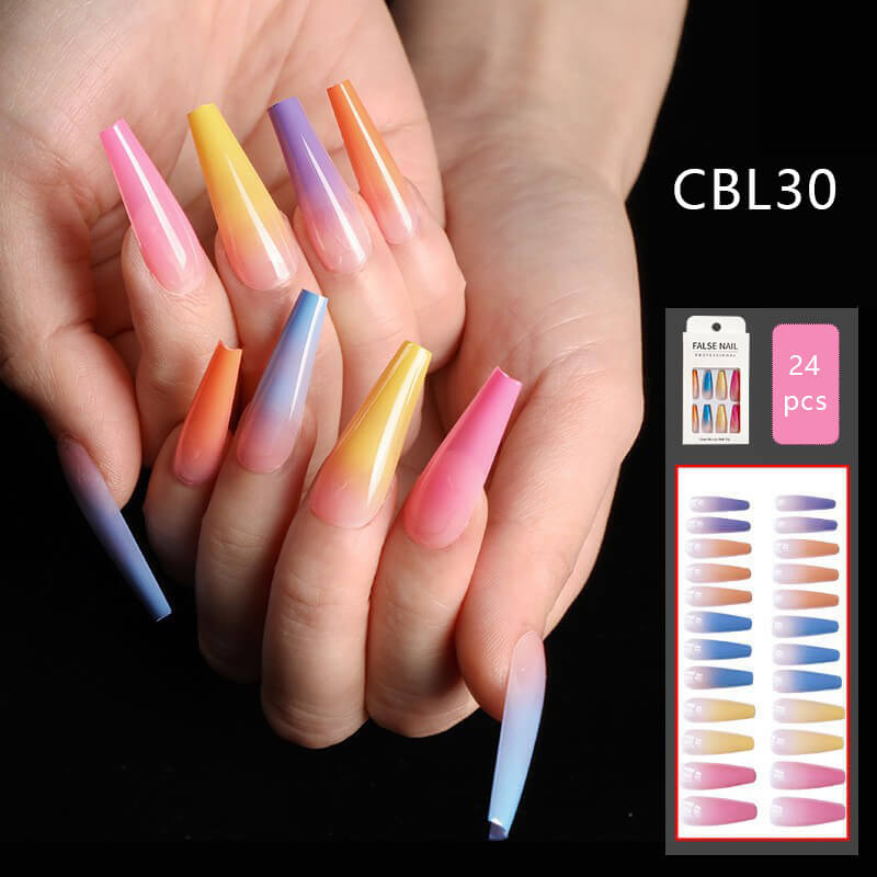 Press on nails long ballet false nails french butterfly diversified