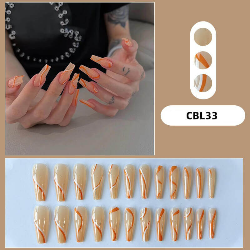 Press on nails long ballet false nails french butterfly diversified