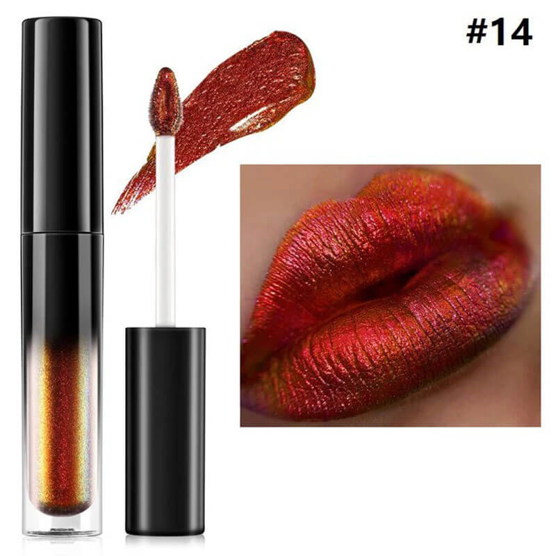 14 Color Chameleon Liquid Lipstick Matte Metallic Lipstick Waterproof Long Lasting