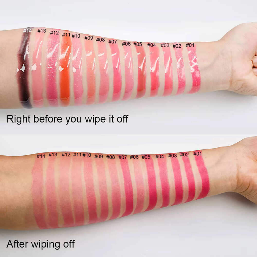 14 color lip oil magic color changing moisturizing vegan shimmer lip tint oil