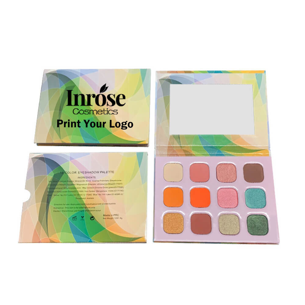 12 color eyeshadow palette green high pigmented easy to color