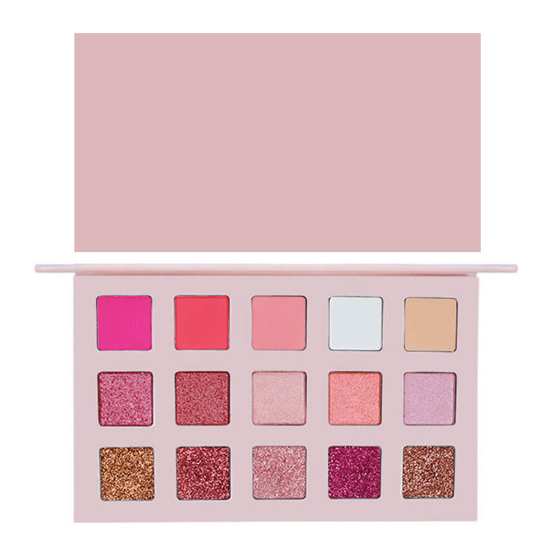 15 color pink eyeshadow palette matte pearlescent high pigmented