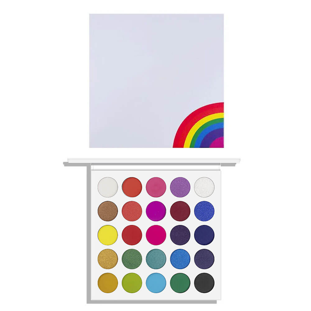 Palette de 25 fards à paupières arc-en-ciel waterproof et hautement pigmentés