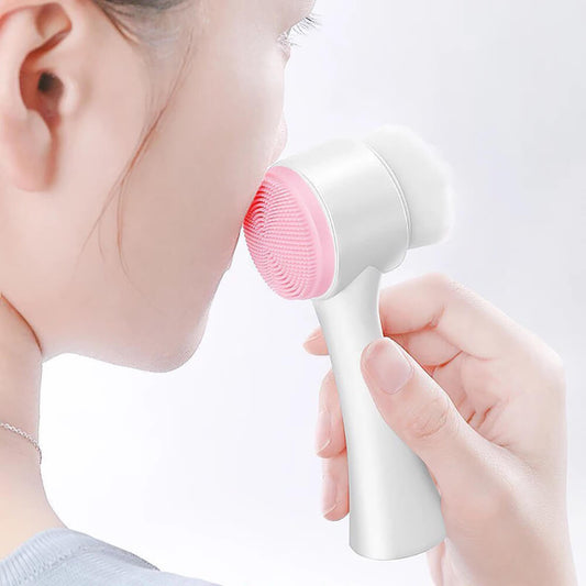 2 color silicone face cleansing brush wash massage brush soft double sided