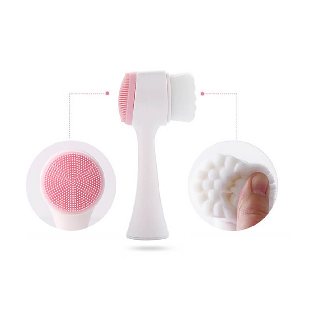 2 color silicone face cleansing brush wash massage brush soft double sided