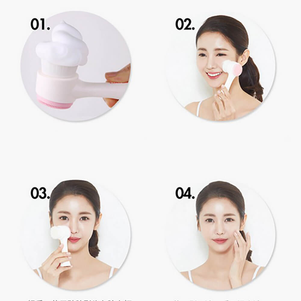 2 color silicone face cleansing brush wash massage brush soft double sided