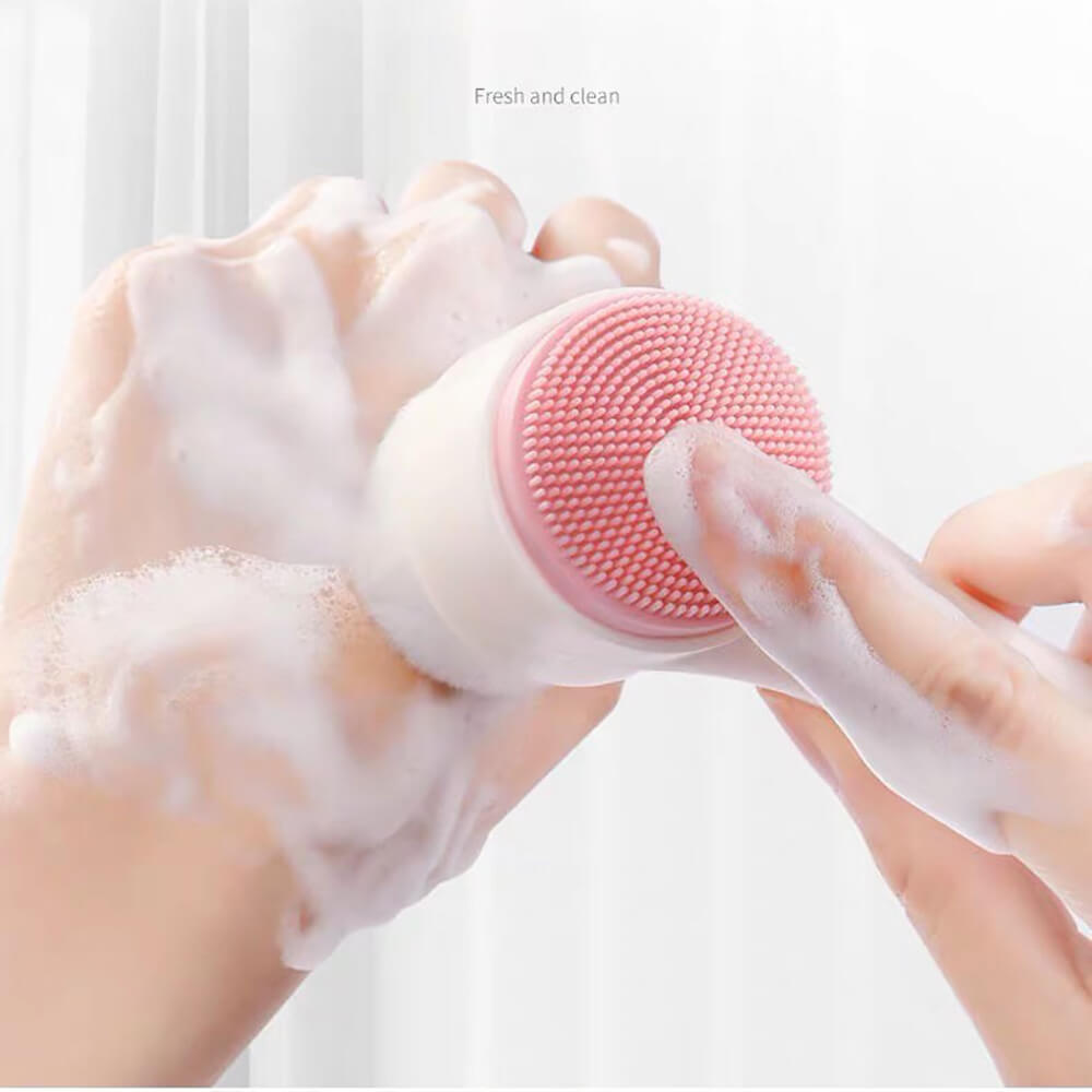 2 color silicone face cleansing brush wash massage brush soft double sided