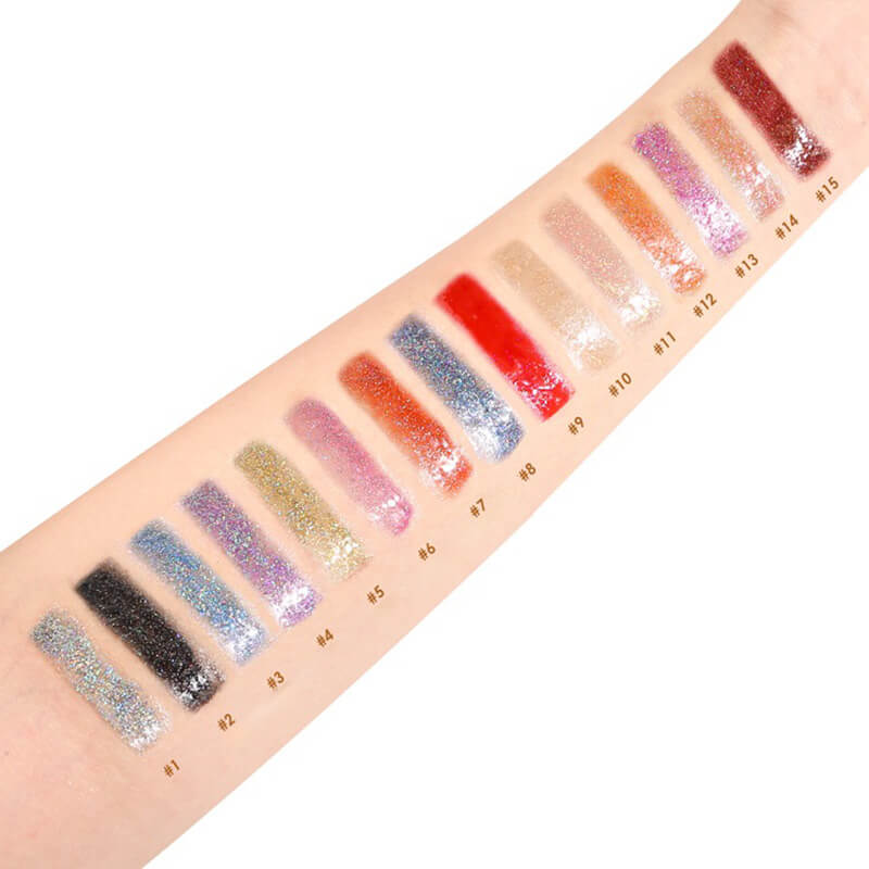 15 color metallic lipgloss glitter shiny waterproof long lasting