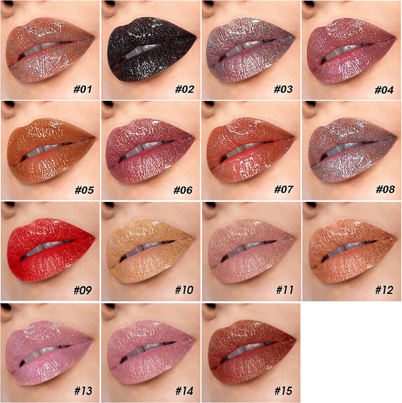 15 color metallic lipgloss glitter shiny waterproof long lasting
