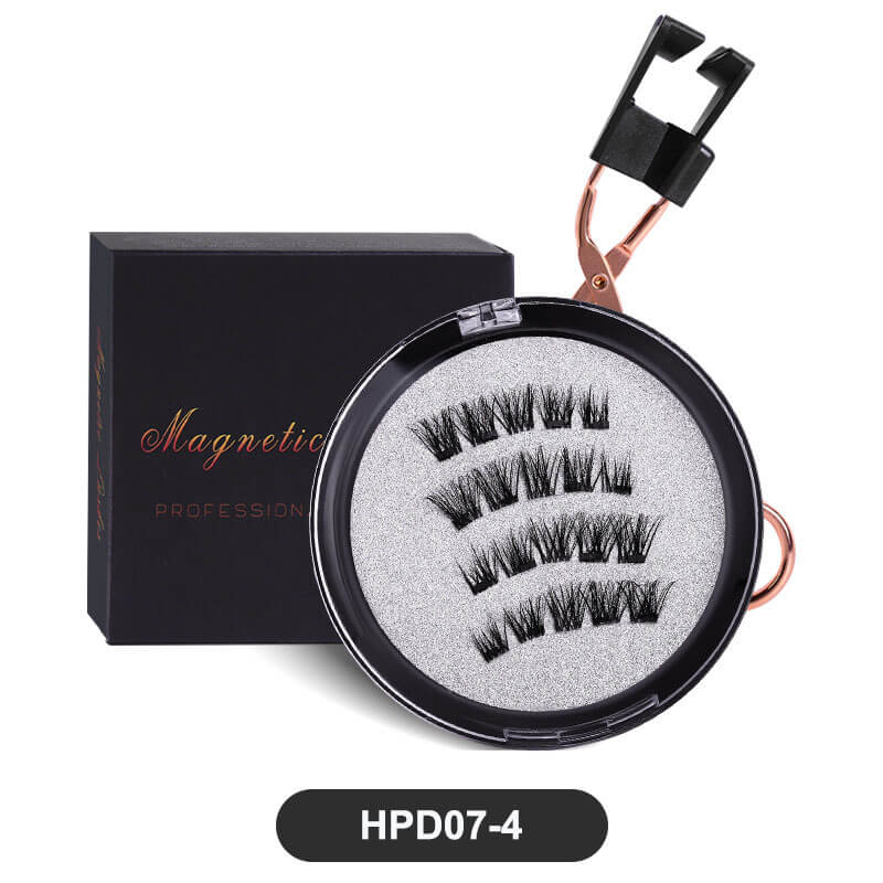 Magnetic false eyelash with curler quantum thick 3d glue-free eyelash