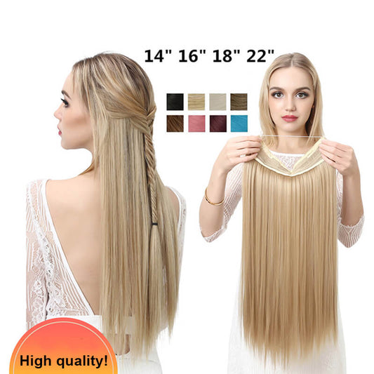 Long straight hair extensions women wigs natural wig one-piece