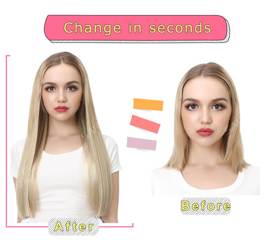 Hair extensions women wigs natural wig one-piece long straight hair