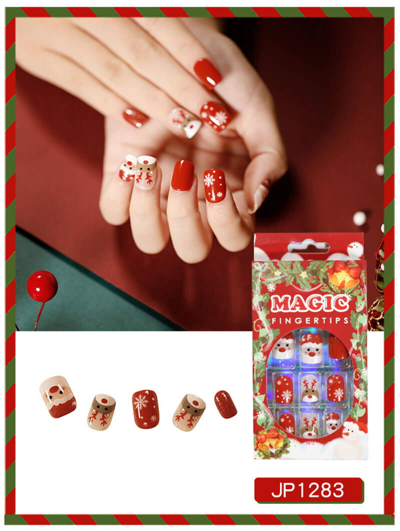Wearable nail art Christmas nails press on nails removable 24pcs