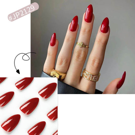 Wearable press on nails solid color nail pieces nail art nail patches