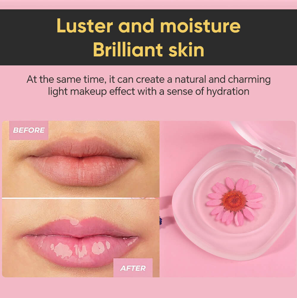 2 color jelly blush rouge cream lip cheek lipstick permanent real flower temperature change